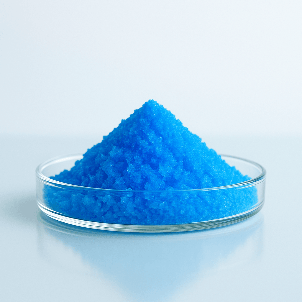 Blue copper sulphate pentahydrate crystals