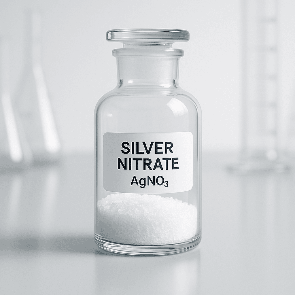 High purity Silver Nitrate (AgNO₃) manufactured in Pakistan by Sulman Traders